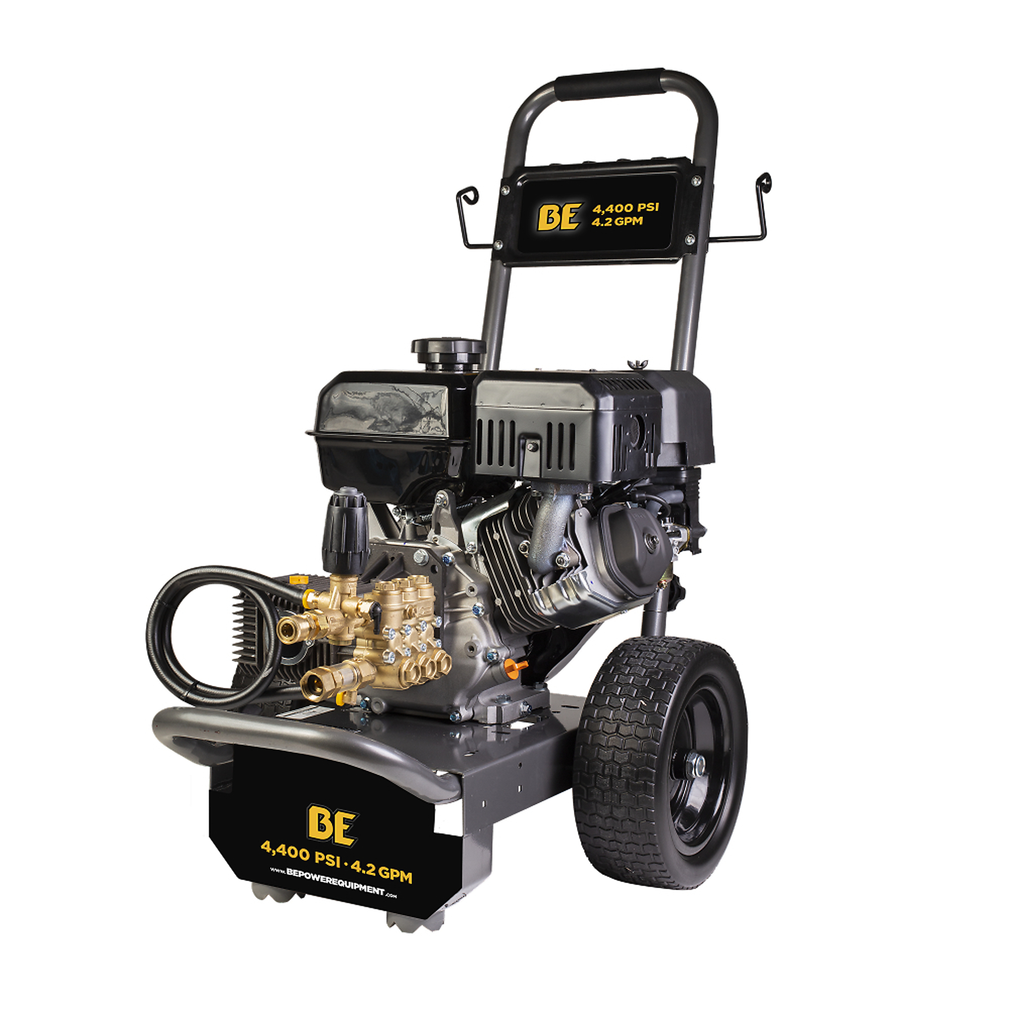 BE Power Equipment Cold Water Gas Pressure Washer — 4400 PSI, 4.2 GPM, Powerease 420cc Engine, Comet Triplex Pump, Model# B4415PCS
